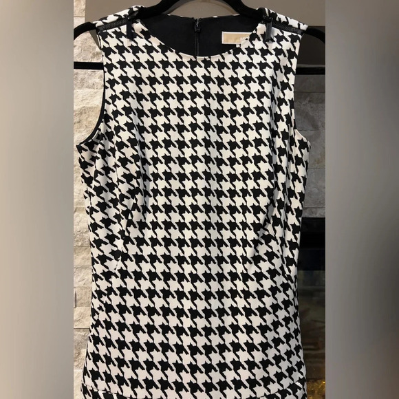 Michael MK size 2 black and white geometric print sleeveless low waist dress - Picture 7 of 13